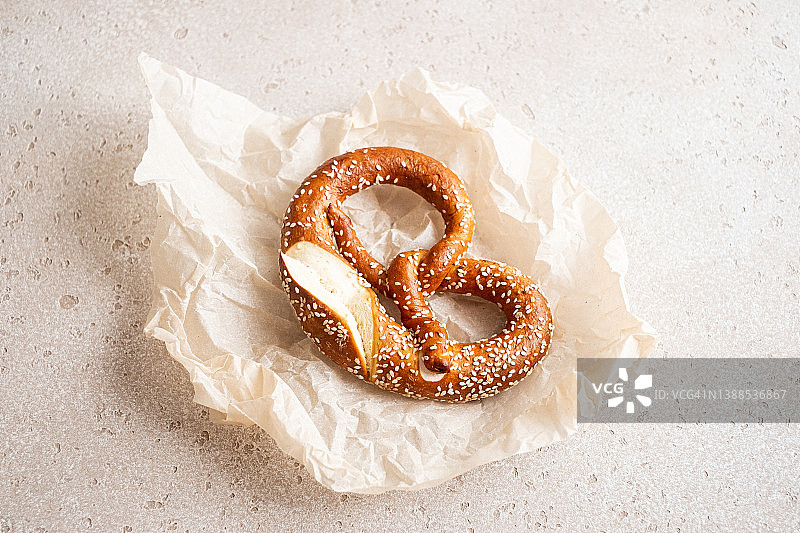 自制芝麻椒盐面包特写图片素材