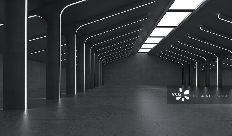 三维插图抽象走廊与背景图片素材