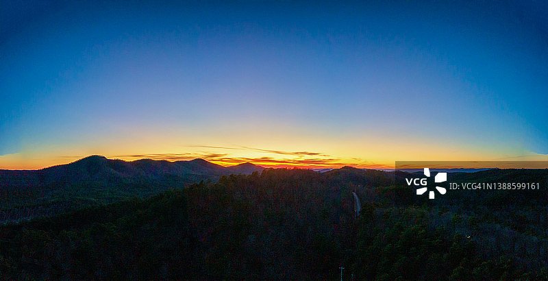 阿肯色州山脉日落全景图片素材