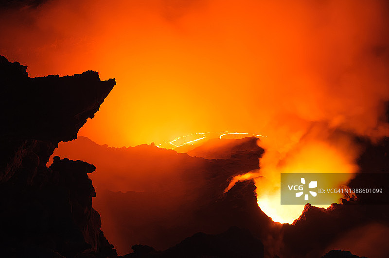 埃塞俄比亚阿法尔地区埃尔塔阿雷火山熔岩图片素材