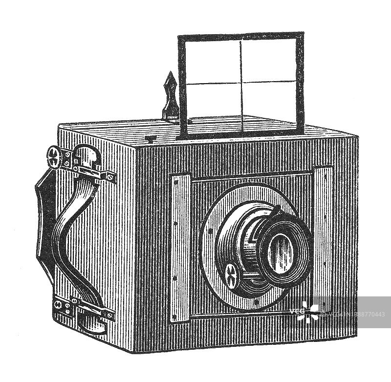 用于拍照的旧相机古老雕刻插图图片素材