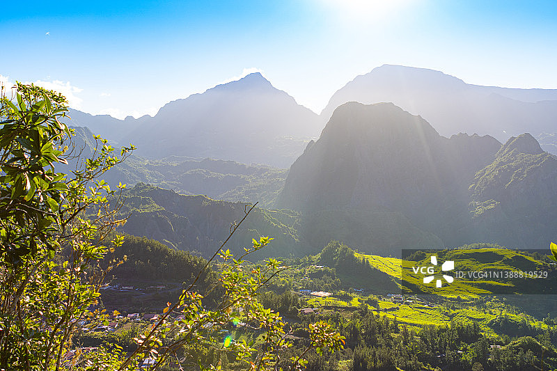 留尼汪岛Bélouve森林的地狱堡景色图片素材