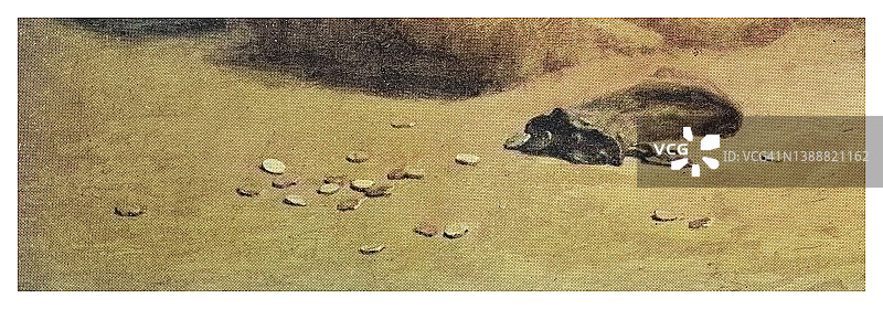 老式雕刻硬币从钱包掉落插图图片素材