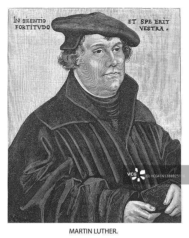 马丁·路德（1483-1546）肖像，德国新教神学家，新教改革的重要人物图片素材