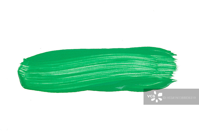白色背景上的绿色笔触图片素材