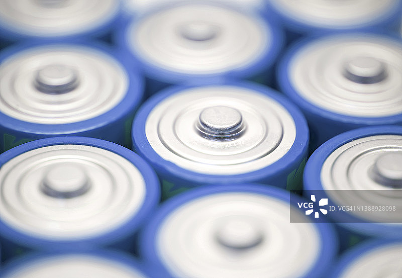 蓝色电池特写图片素材