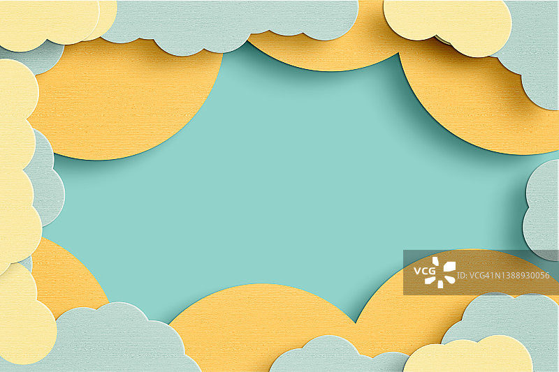 抽象的粉黄色和薄荷色圆形边框图片素材