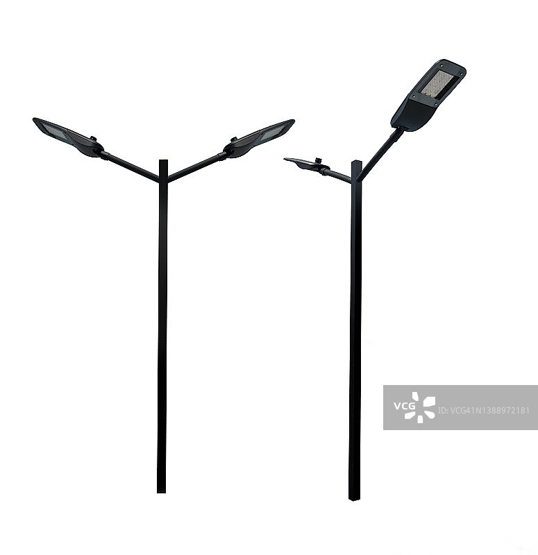 白色背景的LED路灯图片素材