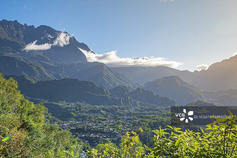 留尼汪岛Bélouve森林的地狱堡景色图片素材