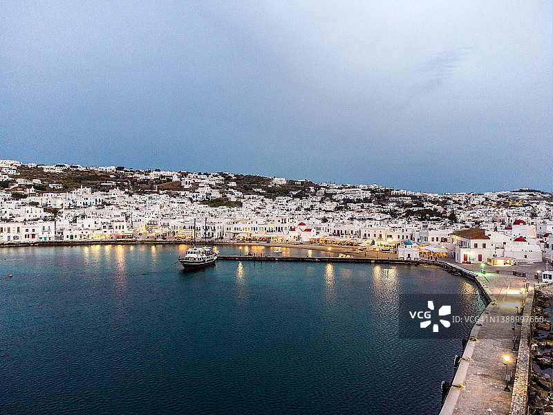 希腊米科诺斯岛无人机视角图片素材
