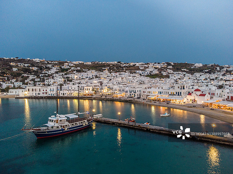 希腊米科诺斯岛无人机视角图片素材