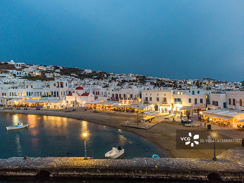 希腊米科诺斯岛无人机视角图片素材