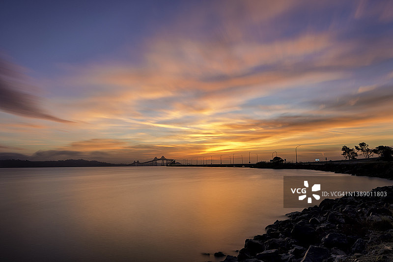 加利福尼亚州里士满大桥日出图片素材