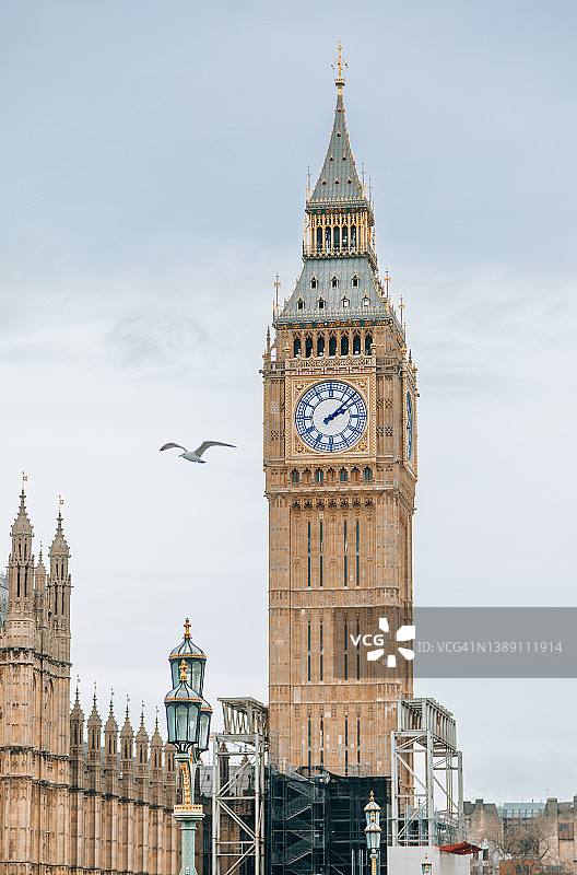 英国伦敦，施工中的大本钟图片素材