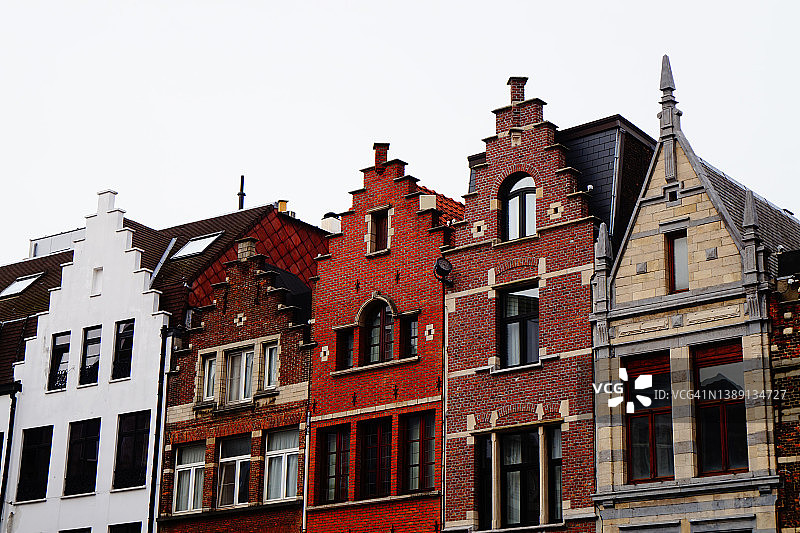 安特卫普Handschoen Markt广场建筑特写图片素材