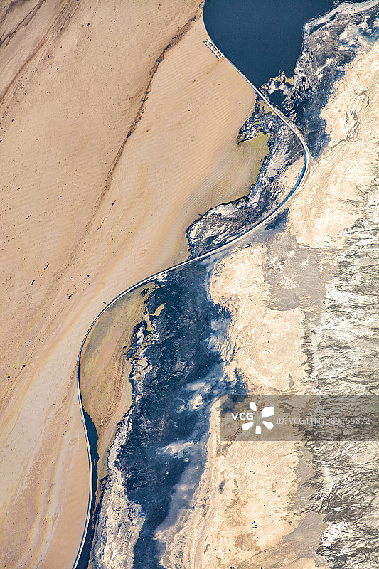 航拍抽象艺术图形 尾矿库废弃物图片素材