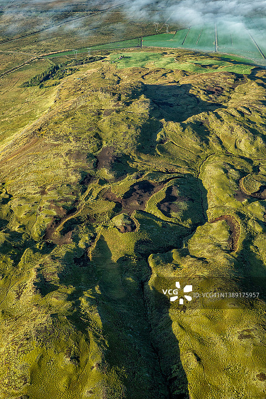 冰岛兰德曼纳劳卡国家公园火山地貌航拍图片素材