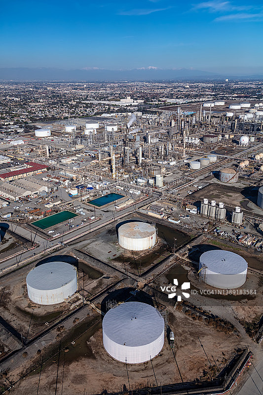 工业油气生产厂航拍图片素材