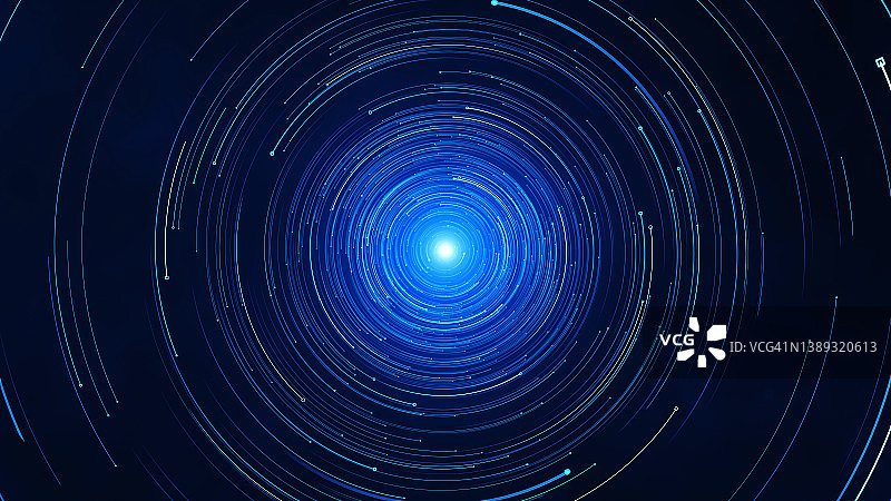 蓝色流动弯曲科技光线粒子图片图片素材