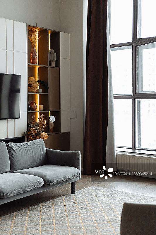 灰色房间内景图片素材