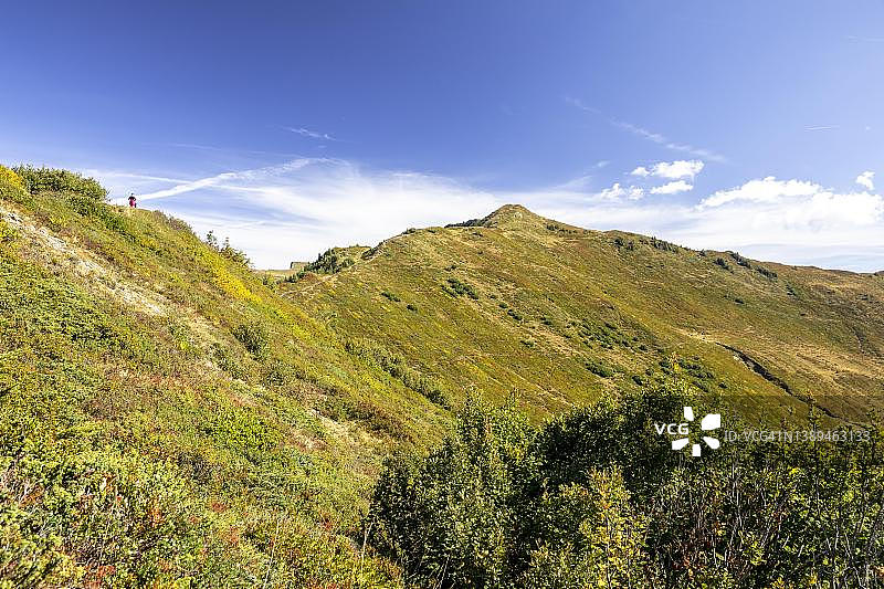 从波特拉科普夫眺望波特拉霍恩，奥地利弗拉尔贝格州布雷根茨森林达穆尔斯图片素材