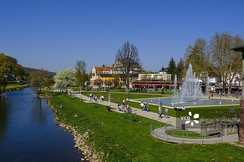 基辛根浴场公园和玫瑰园，德国巴伐利亚州下弗兰肯图片素材