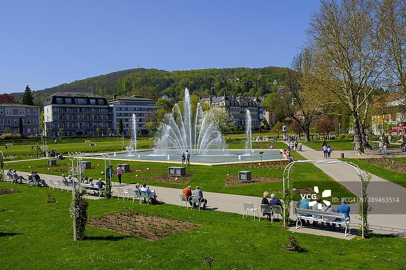 基辛根浴场公园和玫瑰园，德国巴伐利亚州下弗兰肯图片素材