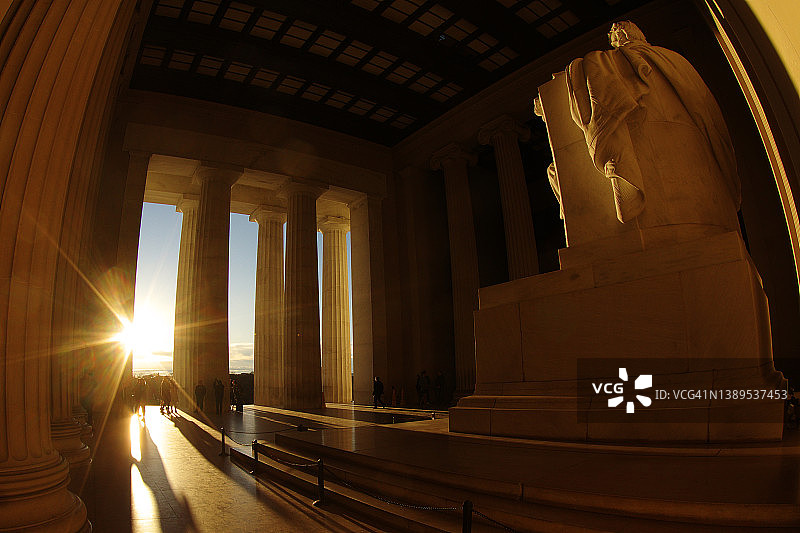 林肯纪念堂日出图片素材