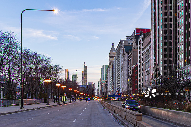 芝加哥的傍晚图片素材