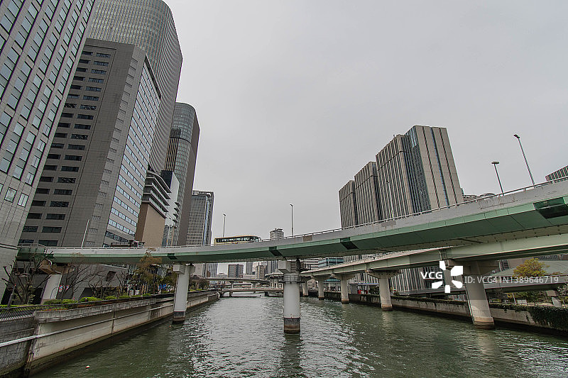 日本大阪城市高速公路图片素材