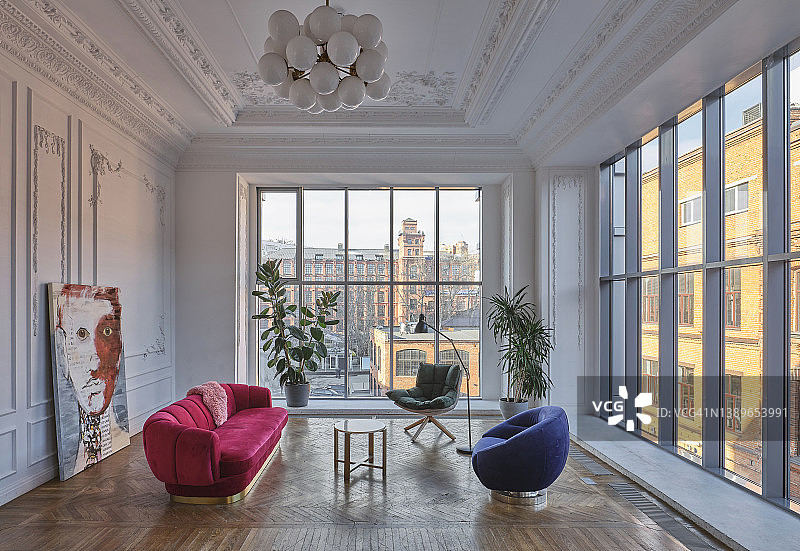 经典风格的阁楼工作室图片素材