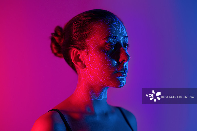AI、元宇宙与面部识别技术图片素材