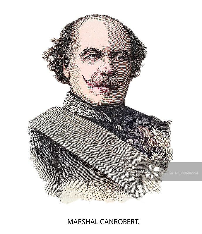 弗朗索瓦·塞尔坦·德·坎罗贝尔元帅肖像（1809年6月27日 – 1895年1月28日），法国元帅和拿破仑三世的坚定支持者图片素材