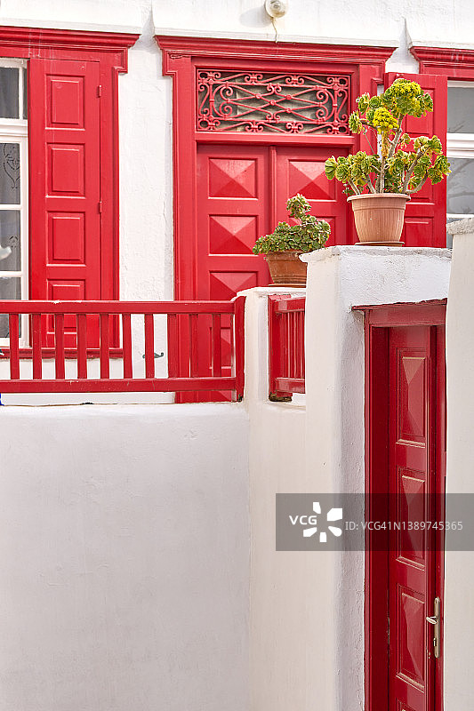 希腊米科诺斯岛的童话小巷图片素材