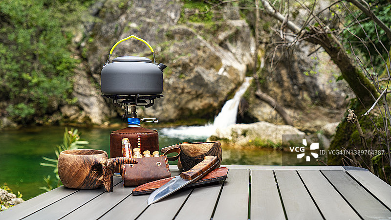 露营茶炊美食图片素材