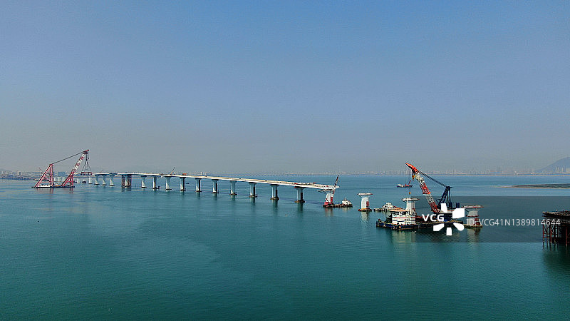 海湾大桥建设图片素材