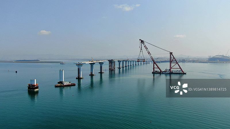 跨海大桥，海上公路图片素材