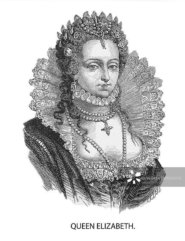 英国女王伊丽莎白一世肖像（1533 – 1603）图片素材