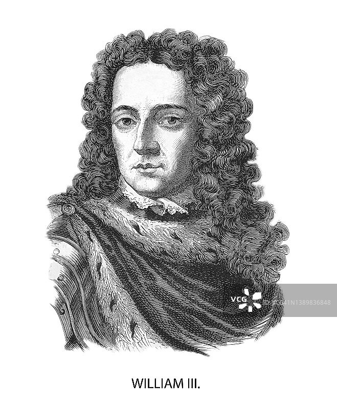 英国威廉三世，奥兰治的威廉肖像图片素材