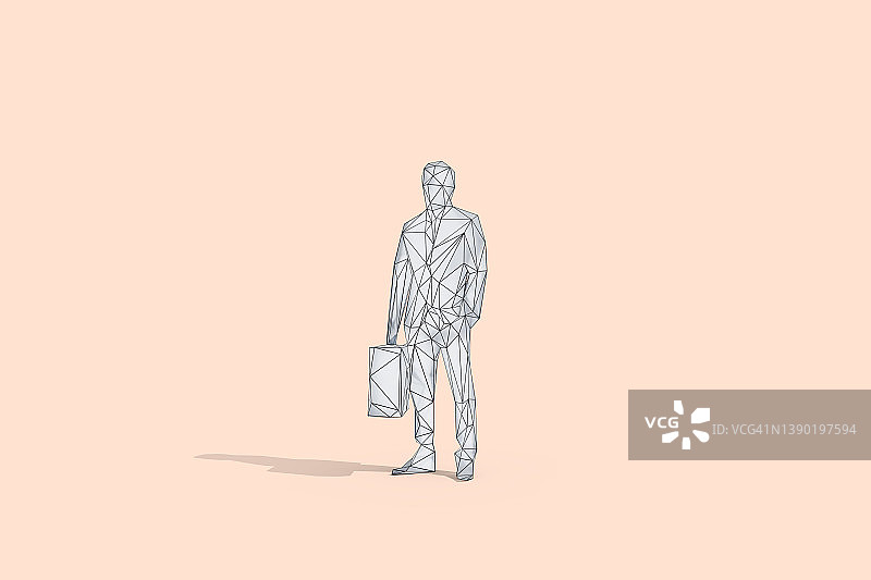 桃子背景下的西装商务人士插画图片素材