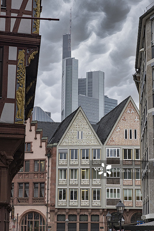 法兰克福罗马广场的中世纪建筑图片素材