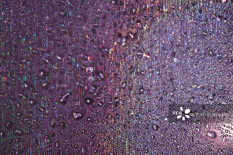 全息图是带有水滴的紫色彩虹图片素材
