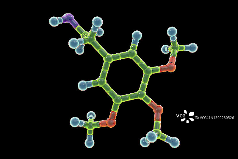 麦司卡林药物分子，图示图片素材