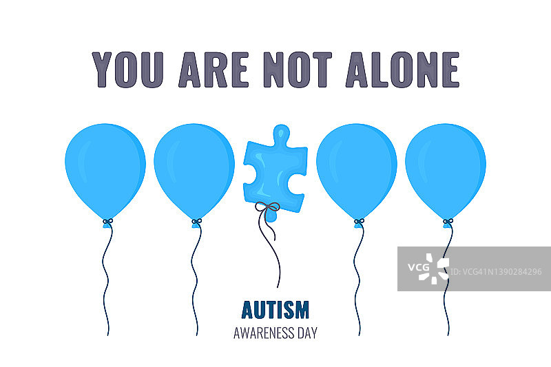 自闭症概念插画图片素材