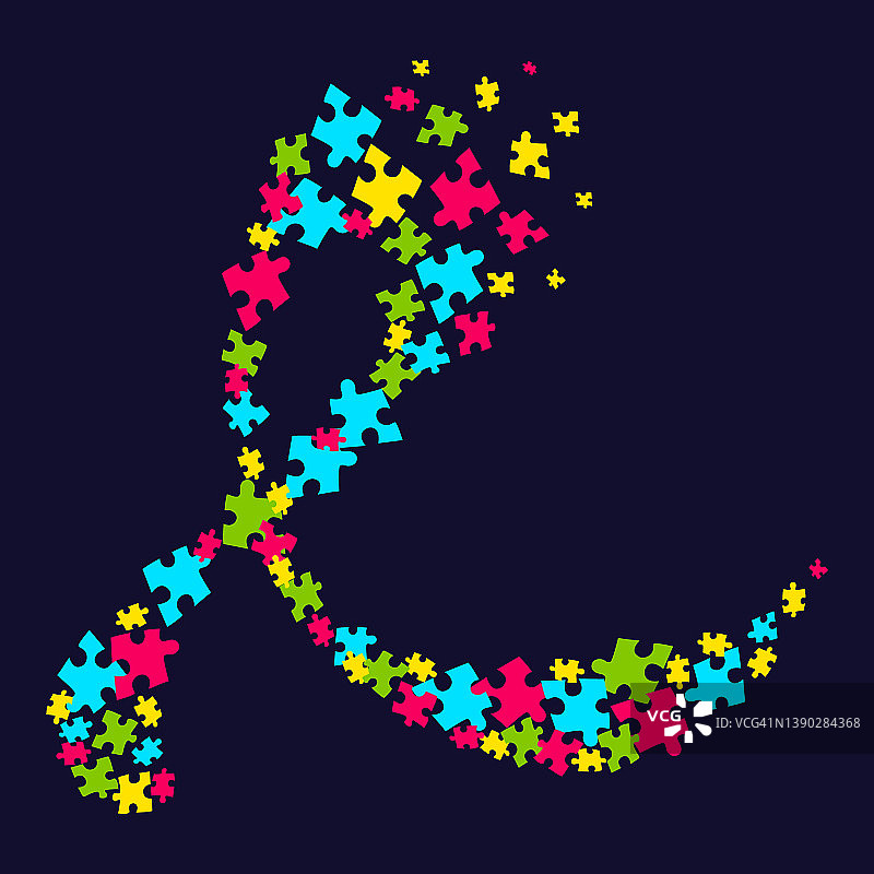 自闭症意识彩带概念图图片素材