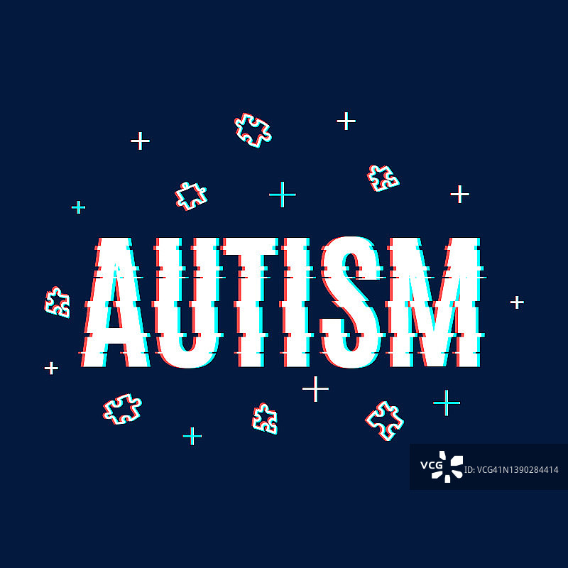 自闭症概念插画图片素材