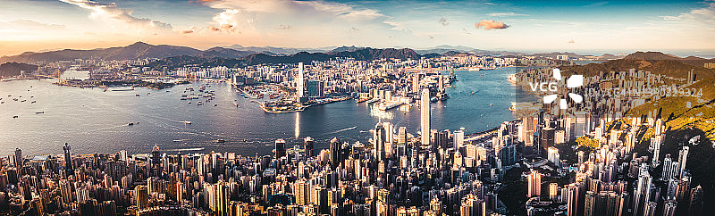 香港维多利亚港日落图片素材