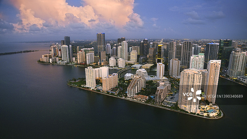 布里克尔岛和迈阿密市中心图片素材