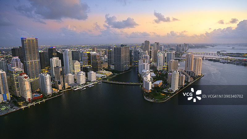 布里克尔岛和迈阿密市中心图片素材