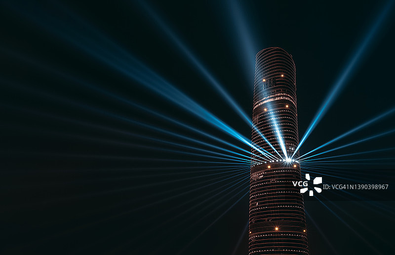 上海中心大厦的绚丽灯光秀图片素材